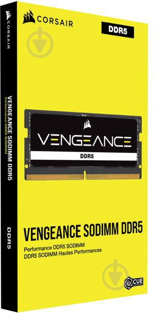 Оперативная память Corsair SODIMM DDR5 16 GB (1x16GB) 4800 MHz (CMSX16GX5M1A4800C40) Vengeance Black - фото 2