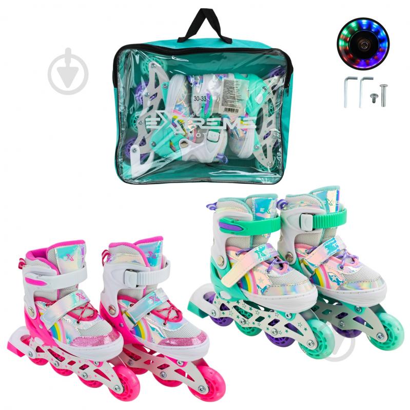 Роликовые коньки Shantou Extreme Motion RL25430 р. 30-33 в ассортименте - фото 1 Роликовые коньки Shantou Extreme Motion RL25430 р. 30-33 в ассортименте - фото 1