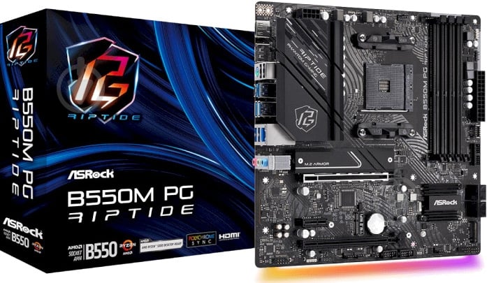 Материнская плата ASRock B550M PG Riptide (Socket AM4, AMD B550, ) - фото 1