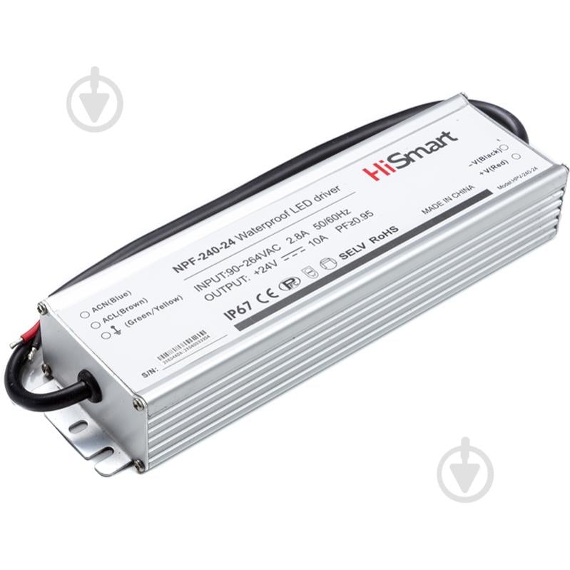 Блок живлення HiSmart 24 В 240 Вт IP67 NPF-240-24 24V, 10A, 240W, PFC, IP67 - фото 2