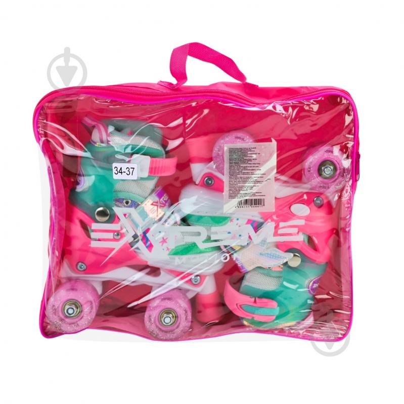 Роликовые коньки Shantou Extreme Motion M RL25437 р. 34-37 зеленый - фото 7