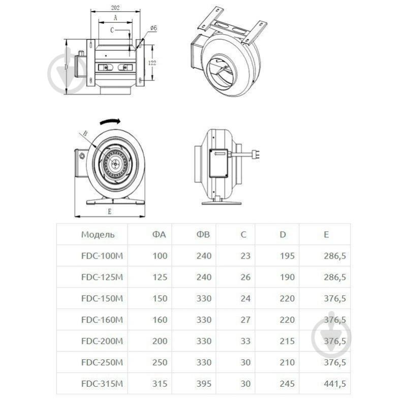 Вытяжной вентилятор BINETTI FDC-200M - фото 3