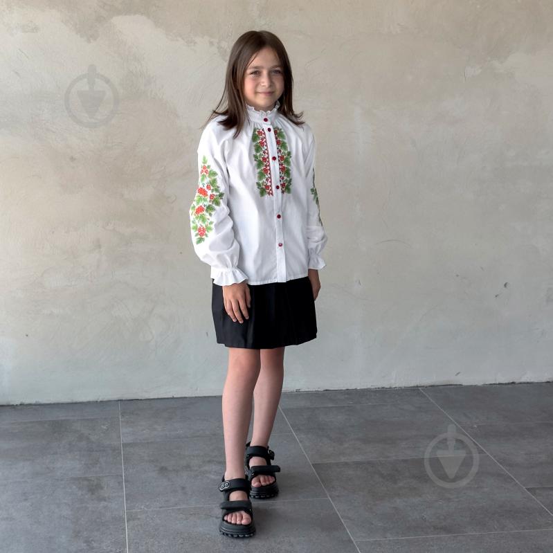 Вышиванка для девочек Эдельвика Калина р.152 белый 262-25/09 - фото 4 Вышиванка для девочек Эдельвика Калина р.152 белый 262-25/09 - фото 4