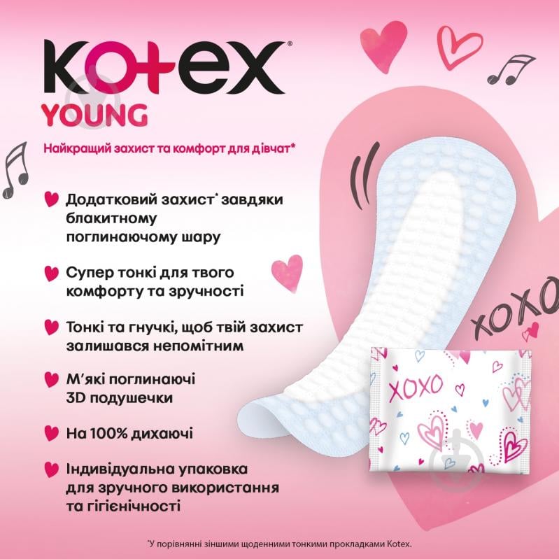 Прокладки ежедневные Kotex Young 40 шт. - фото 3 Прокладки ежедневные Kotex Young 40 шт. - фото 3