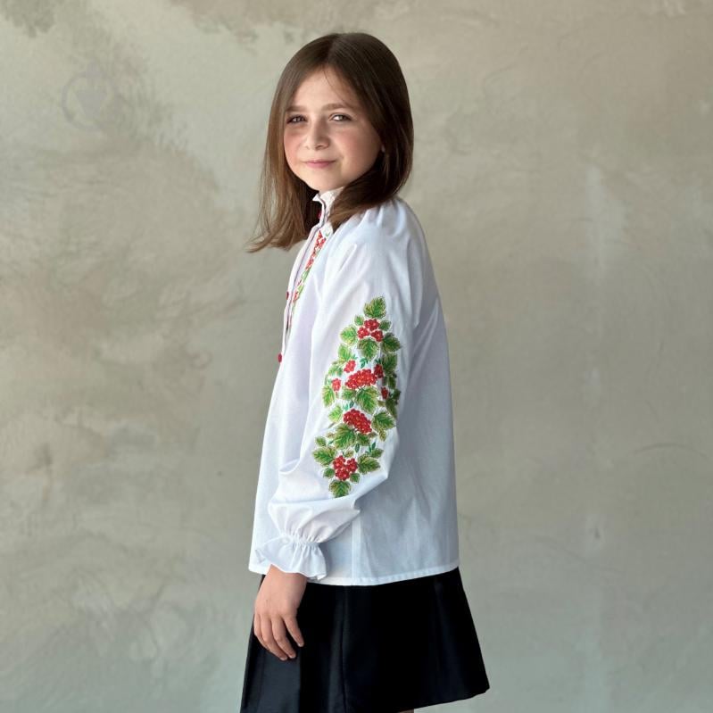 Вышиванка для девочек Эдельвика Калина р.110 белый 262-25/09 - фото 3 Вышиванка для девочек Эдельвика Калина р.110 белый 262-25/09 - фото 3