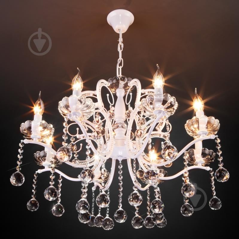 ВИТРИНА! Люстра подвесная Strotskis Brezza 8x60 Вт E14 белый 10107/8 (білий) - фото 12