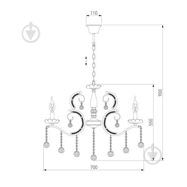 ВИТРИНА! Люстра подвесная Strotskis Brezza 8x60 Вт E14 белый 10107/8 (білий) - фото 16