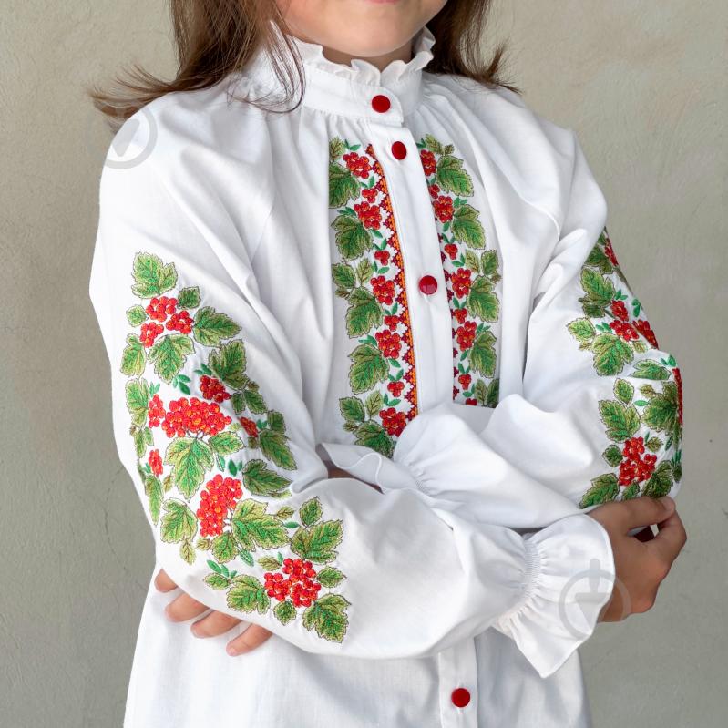 Вышиванка для девочек Эдельвика Калина р.134 белый 262-25/09 - фото 5 Вышиванка для девочек Эдельвика Калина р.134 белый 262-25/09 - фото 5