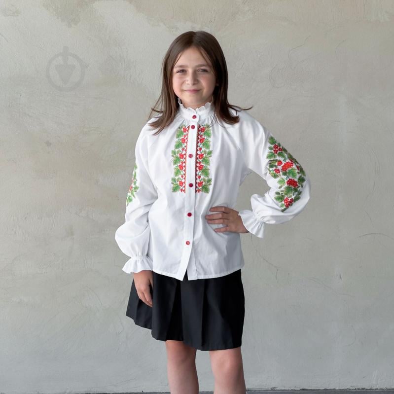 Вышиванка для девочек Эдельвика Калина р.158 белый 262-25/09 - фото 1