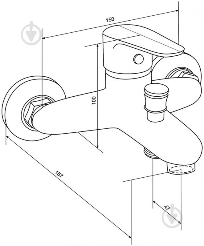 Смеситель для ванны Tango Foglio 03 - фото 2