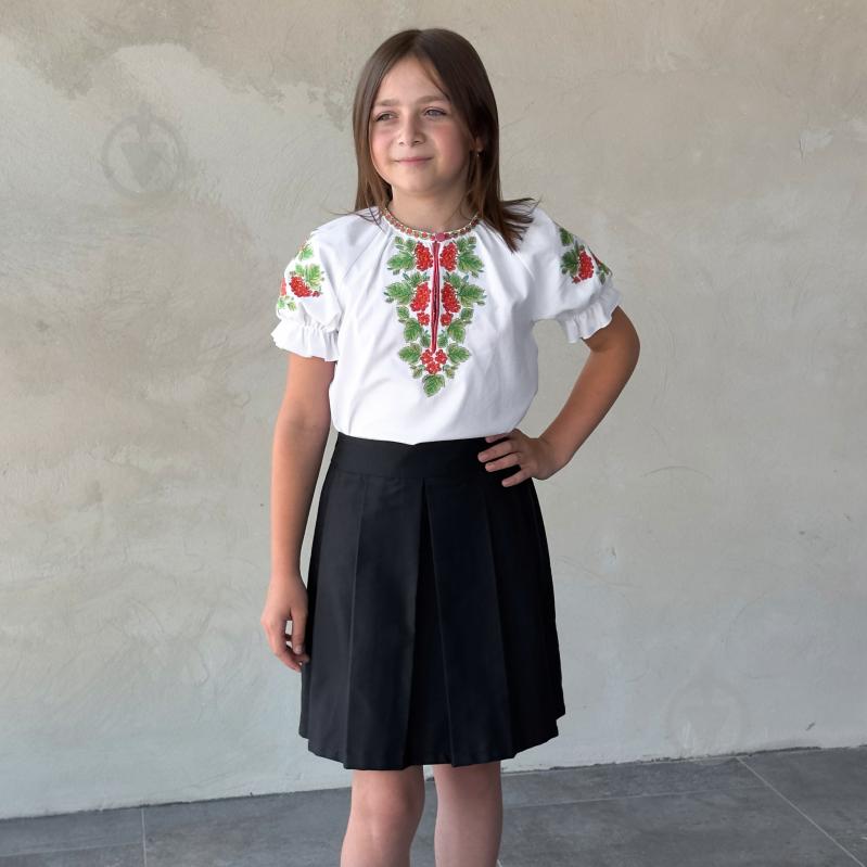 Вышиванка для девочек Эдельвика Калина р.122 белый 263-25/09 - фото 2 Вышиванка для девочек Эдельвика Калина р.122 белый 263-25/09 - фото 2