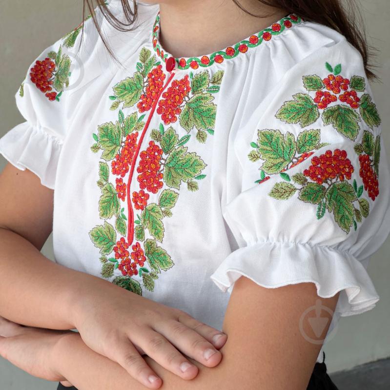 Вышиванка для девочек Эдельвика Калина р.122 белый 263-25/09 - фото 5 Вышиванка для девочек Эдельвика Калина р.122 белый 263-25/09 - фото 5