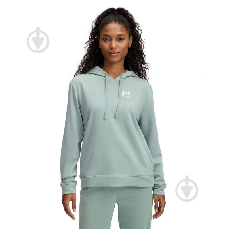 Джемпер Under Armour Rival Terry Hoodie 6005511-348 р.XS зеленый - фото 1 Джемпер Under Armour Rival Terry Hoodie 6005511-348 р.XS зеленый - фото 1