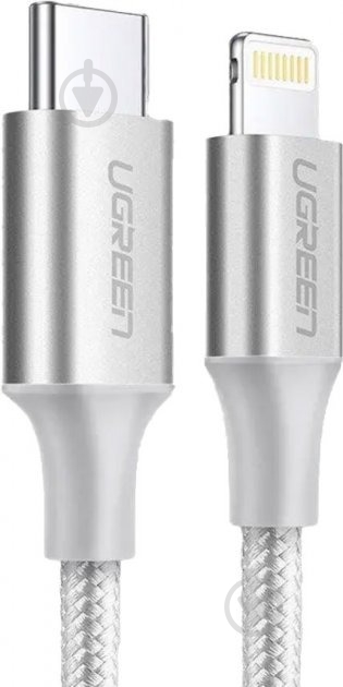 Кабель UGREEN Lightning To USB-C 2.0 MFi 1 м белый (US304/70523) - фото 2 Кабель UGREEN Lightning To USB-C 2.0 MFi 1 м белый (US304/70523) - фото 2