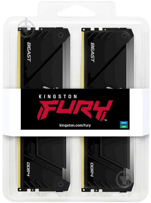 Оперативная память Kingston DDR4 SDRAM 16 GB (2x8GB) 3200 MHz (KF432C16BB2AK2/16) Fury Beast RGB - фото 5