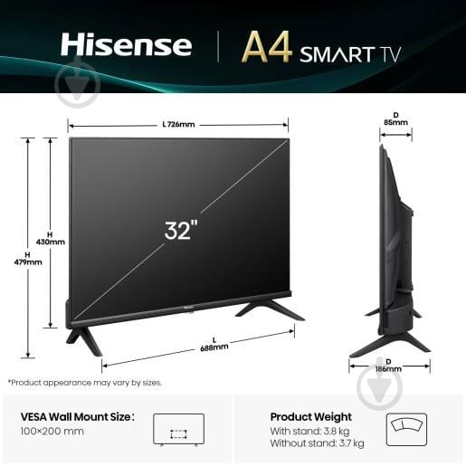 Телевізор Hisense 32A4Q 32" - фото 12