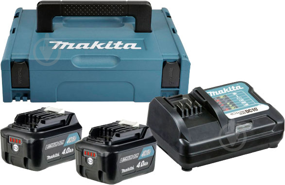 Набір акумуляторів Makita BL1040Bx2 DC10SA 197636-5 - фото 1