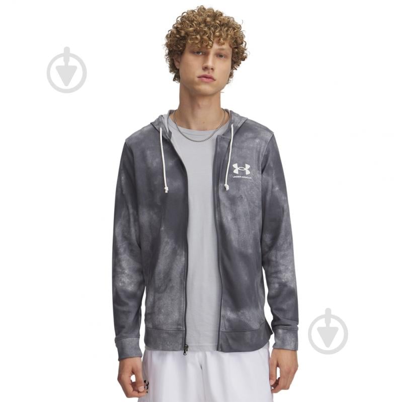 Джемпер Under Armour Rival Terry AOP FZ Q1 1390139-025 р.2XL сірий - фото 1