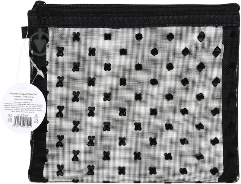 Мини-косметичка черная 15х18 см - фото 2