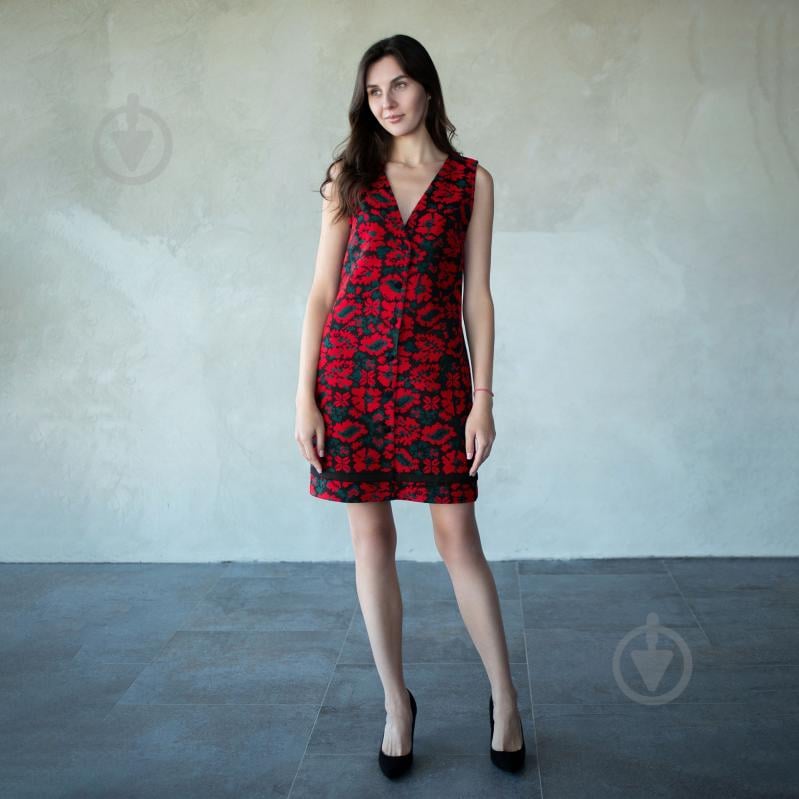 Сарафан Эдельвика 444-25/00 р. 44 (L/XL) черный с красным - фото 2