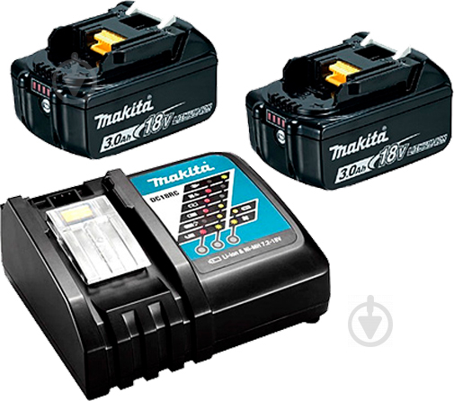 Набір акумуляторів Makita LXT (BL1830x2, DC18RC) DLXMUA182RC2 - фото 1