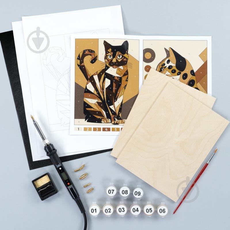 Набір для випалювання „Cats 2“ з фарбами Rosa Start - фото 2 Набір для випалювання „Cats 2“ з фарбами Rosa Start - фото 2