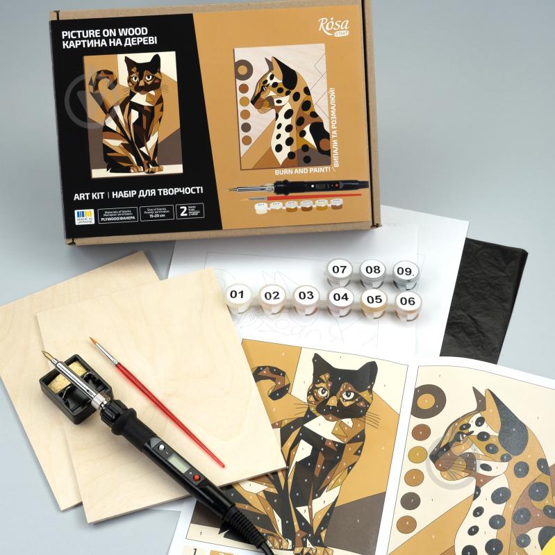 Набір для випалювання „Cats 2“ з фарбами Rosa Start - фото 4 Набір для випалювання „Cats 2“ з фарбами Rosa Start - фото 4