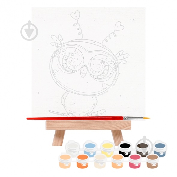 Картина по номерам Совеня с мольбертом 15x15 см Rosa Start - фото 3