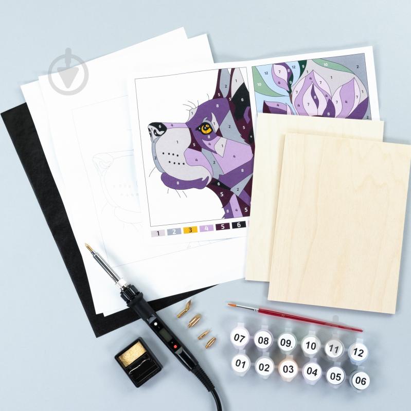 Набір для випалювання „Dog and Flower“ з фарбами Rosa Start - фото 4