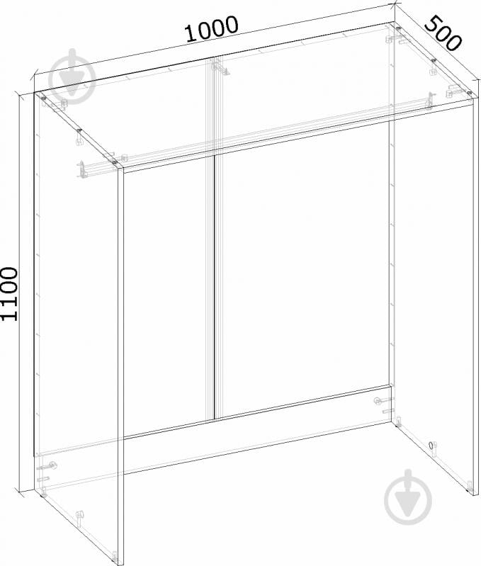 Корпус шкафа Грейд Санта со штангой 1000х1100х500 мм дуб сонома - фото 5