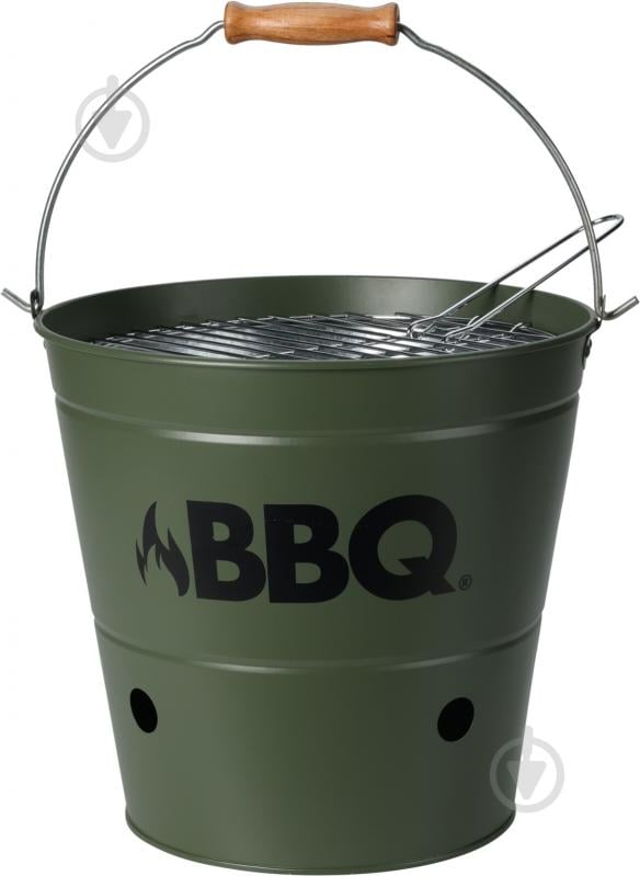 Гриль-барбекю Koopman BBQ відро зелене 26 см - фото 1