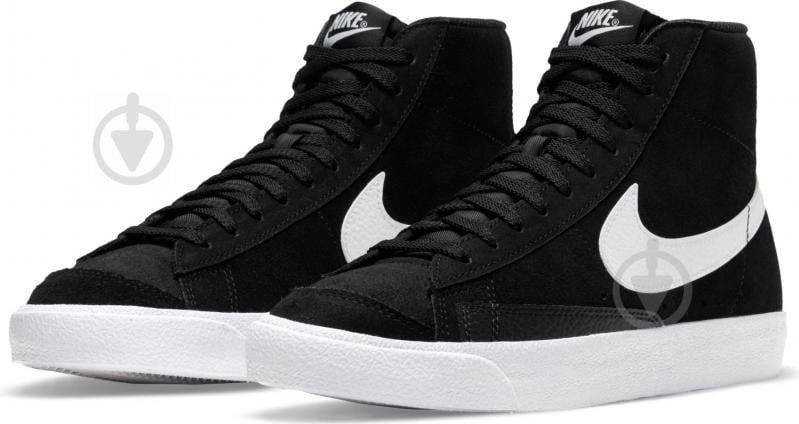 Кроссовки женские демисезонные Nike Blazer Mid '77 DD6613-001 р.37,5 черно-белые - фото 1