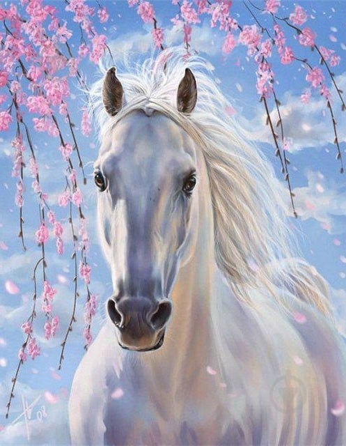 Набор со стразами на картоне 5D Белогривый 21x25 см GoToArt - фото 1 Набор со стразами на картоне 5D Белогривый 21x25 см GoToArt - фото 1