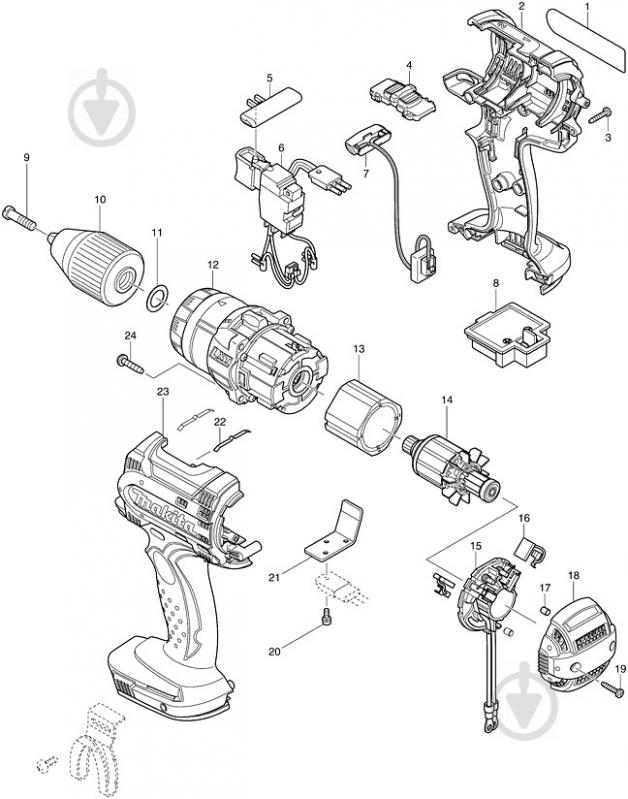 Шуруповерт аккумуляторный Makita BDF454Z - фото 5