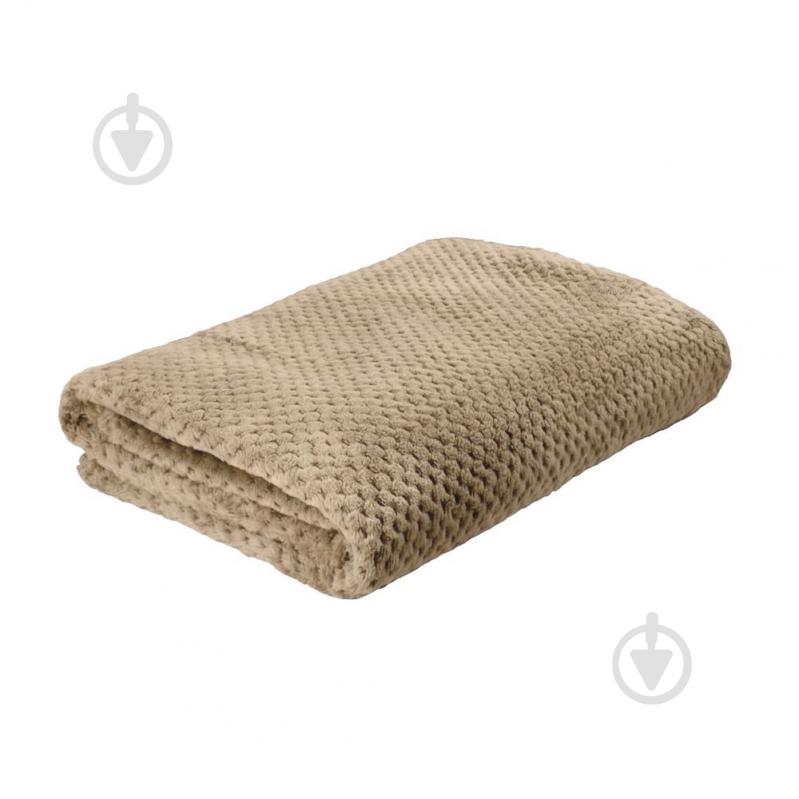 Плед флисовый Diamond 130x180 см бежевый Soft Me - фото 1