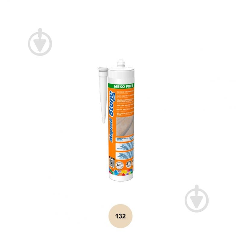 Герметик силиконовый Mapei Mapesil Stone Matt 132 бежевый 310 мл - фото 1