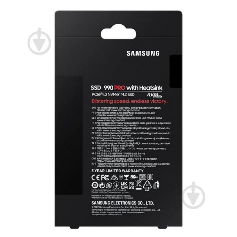 SSD-накопичувач Samsung 990 PRO with Heatsink 1000GB M.2 PCI Express 4.0 x4 MLC (MZ-V9P1T0CW) - фото 6