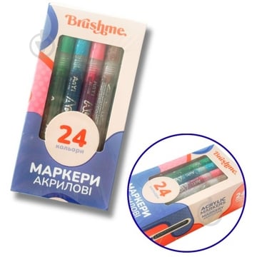 Набір маркерів акрилових Brushme на водній основі 24 шт. MACR24 - фото 1 Набір маркерів акрилових Brushme на водній основі 24 шт. MACR24 - фото 1