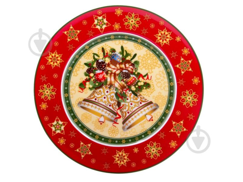 Тарелка обеденная Lefard Christmas Collection Red 21 см 986-135 - фото 1