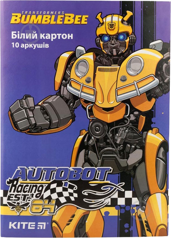 Картон білий односторонній А4 10 аркушів Transformers BumbleBee TF19-254 KITE - фото 1