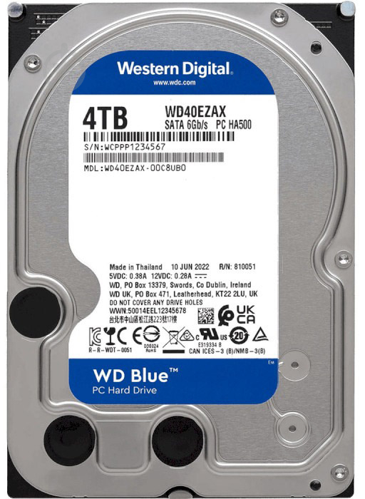 Жесткий диск WD Blue 4 ТБ 3,5" SATA (WD40EZAX) - фото 2