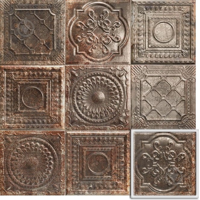 Плитка Mainzu Tin-Tile Rusty Nero 20x20 см - фото 1