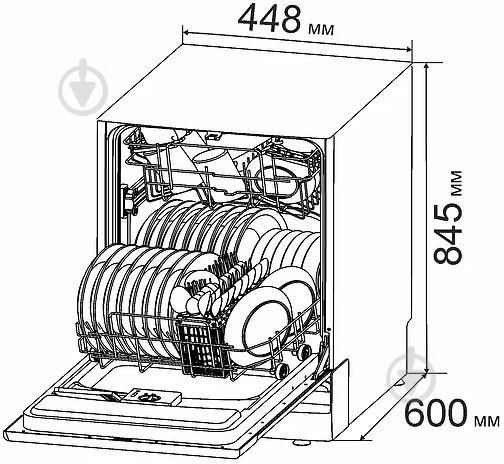 Посудомийна машина PRIME Technics PDW 4596 IX - фото 7