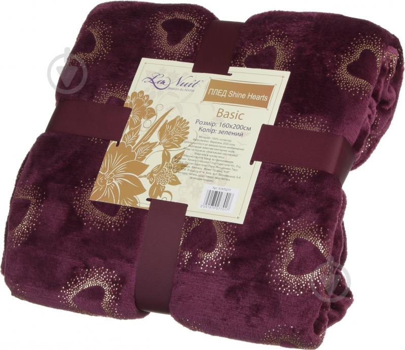 Плед Basic Shine Hearts 160x200 см Бордо La Nuit - фото 4