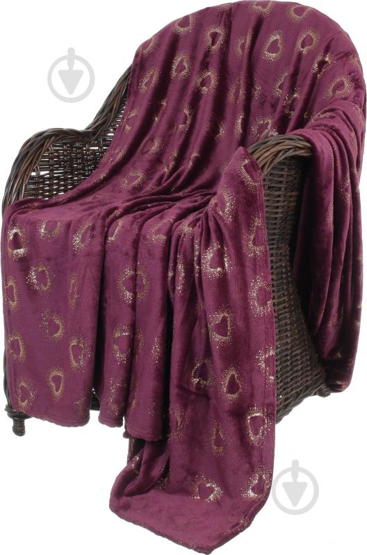 Плед Basic Shine Hearts 160x200 см Бордо La Nuit - фото 1