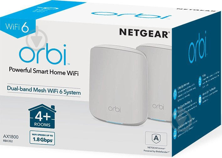 Wi-Fi-система NETGEAR AX1800 WiFi 6 Mesh (RBK352-100EUS) - фото 5