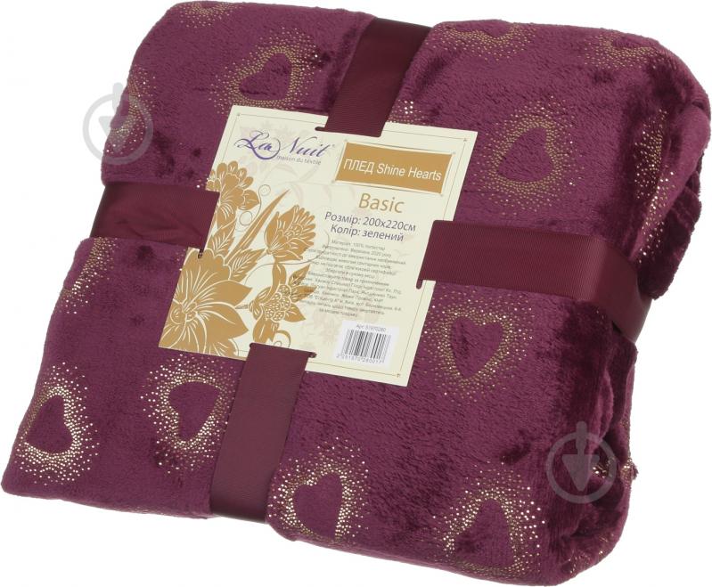 Плед Basic Shine Hearts 200x220 см Бордо La Nuit - фото 4 Плед Basic Shine Hearts 200x220 см Бордо La Nuit - фото 4