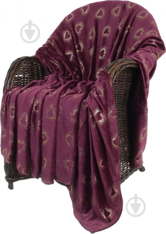 Плед Basic Shine Hearts 200x220 см Бордо La Nuit - фото 1 Плед Basic Shine Hearts 200x220 см Бордо La Nuit - фото 1