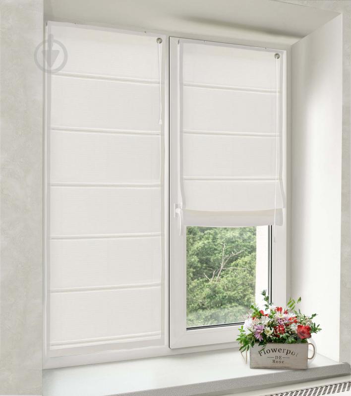 Римская штора Rollotex Шнуровое упрвление ASTI 180x190 см Снежно-белая - фото 1 Римская штора Rollotex Шнуровое упрвление ASTI 180x190 см Снежно-белая - фото 1