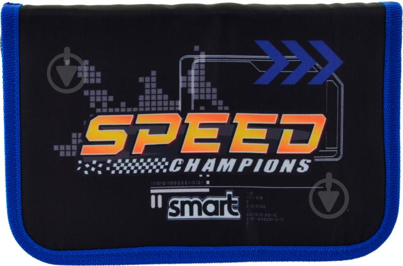 Пенал твердый одинарный без клапана HP-02 Speed Champions Smart синий - фото 2